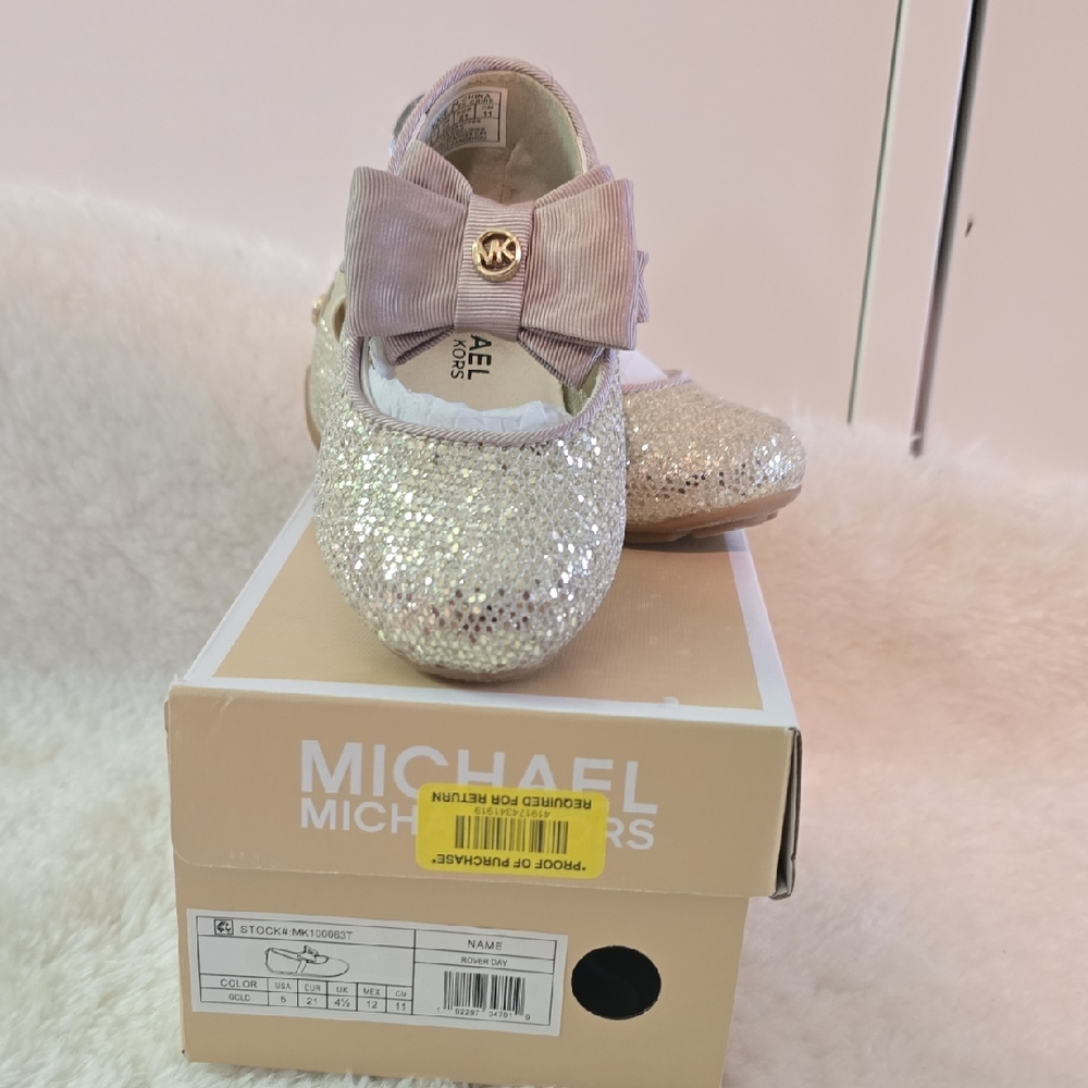 Michael Kors Gold Dress Shoes with Bow Detail
